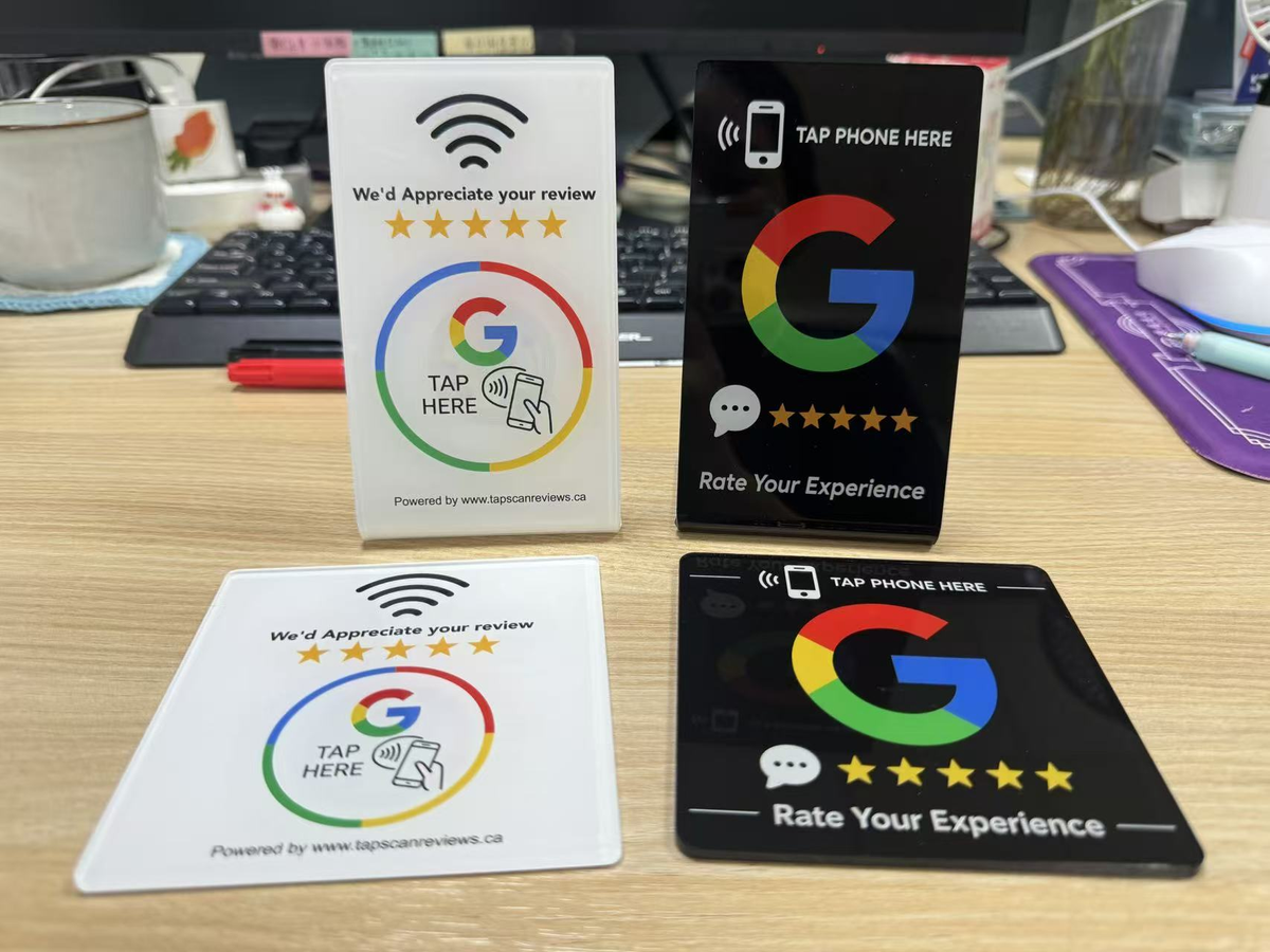 Placa Stand NFC para Mostrador – Reseñas Google Maps