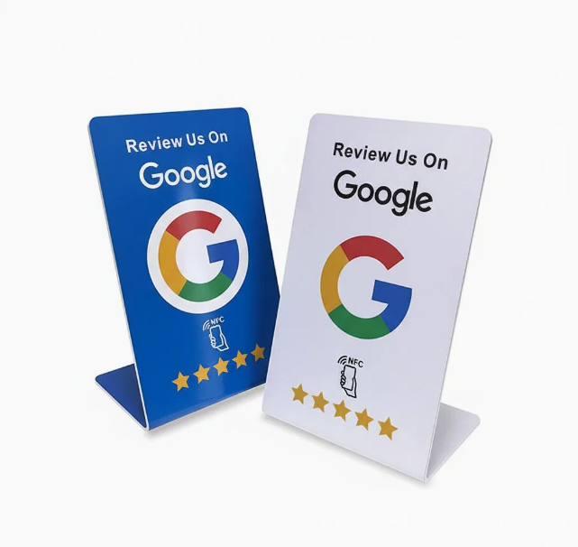 Placa Stand NFC para Mostrador – Reseñas Google Maps