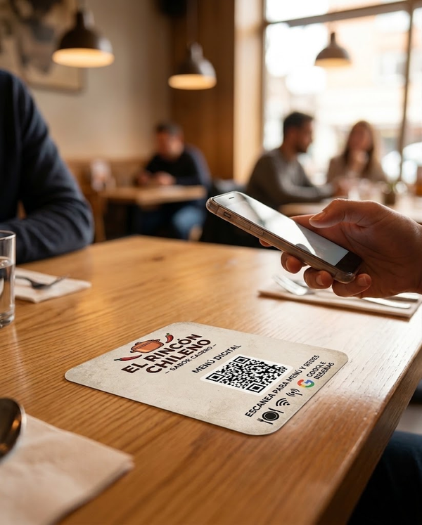 Placas Adhesivas NFC para Mesas – Reseñas Google y Menú Digital